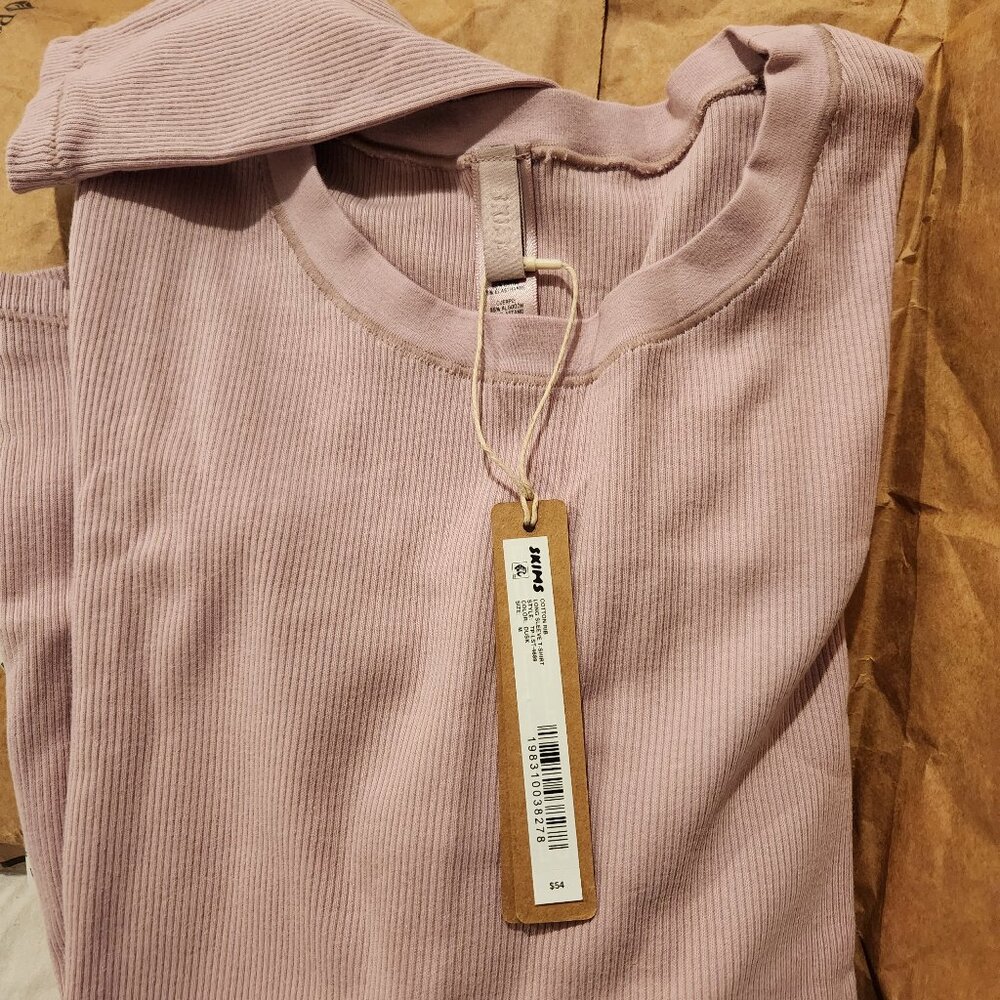 SKIMS NWT Cotton Rib long sleeve top